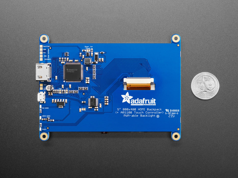 HDMI 5" 800x480 Display Backpack - With Resistive Touchscreen