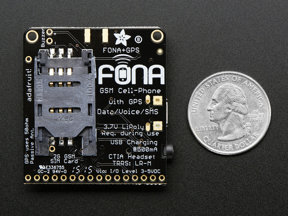 Adafruit FONA 808 - Mini Cellular GSM + GPS Breakout