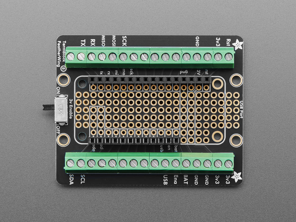 Assembled Terminal Block Breakout FeatherWing for all Feathers