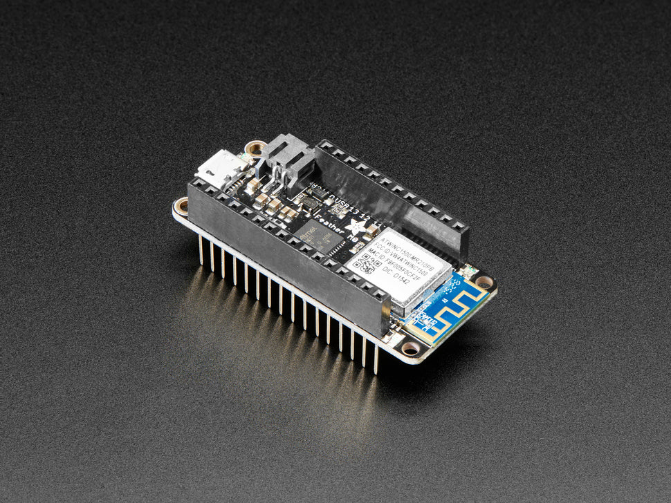 Assembled Adafruit Feather M0 WiFi with Stacking Headers