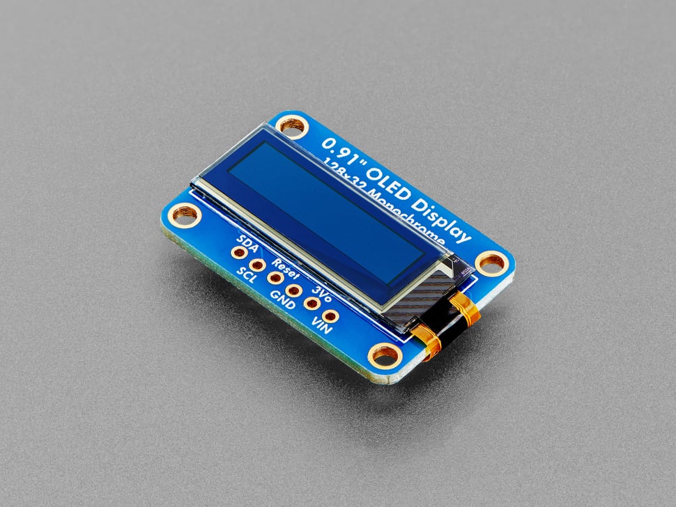 Monochrome 0.91" 128x32 I2C OLED Display - STEMMA QT / Qwiic