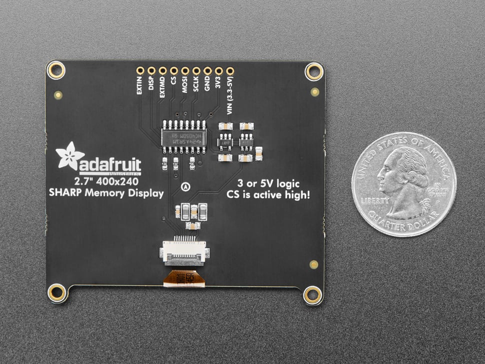 Adafruit SHARP Memory Display Breakout - 2.7" 400x240 Monochrome