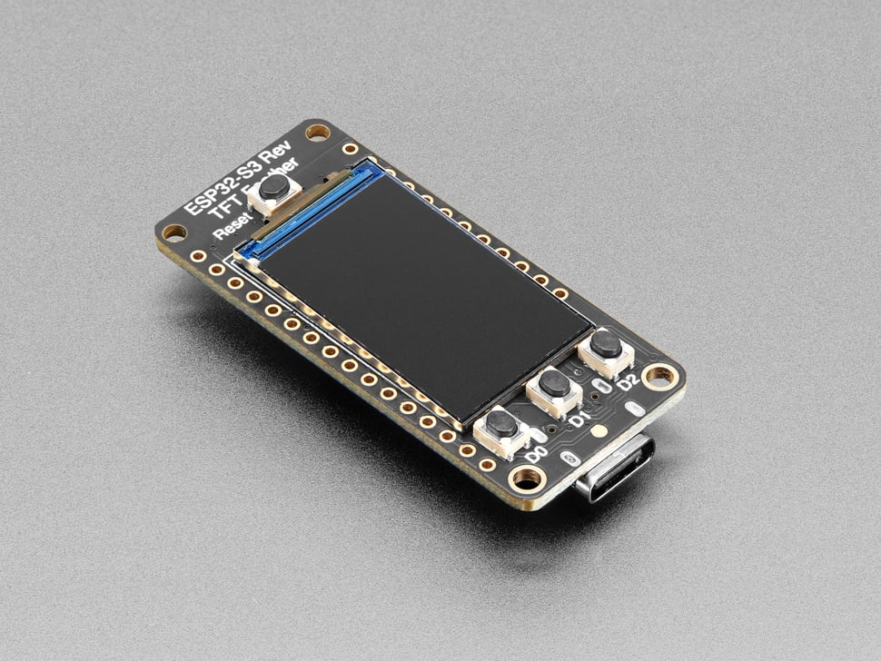Adafruit ESP32-S3 Reverse TFT Feather - 4MB Flash, 2MB PSRAM, STEMMA QT