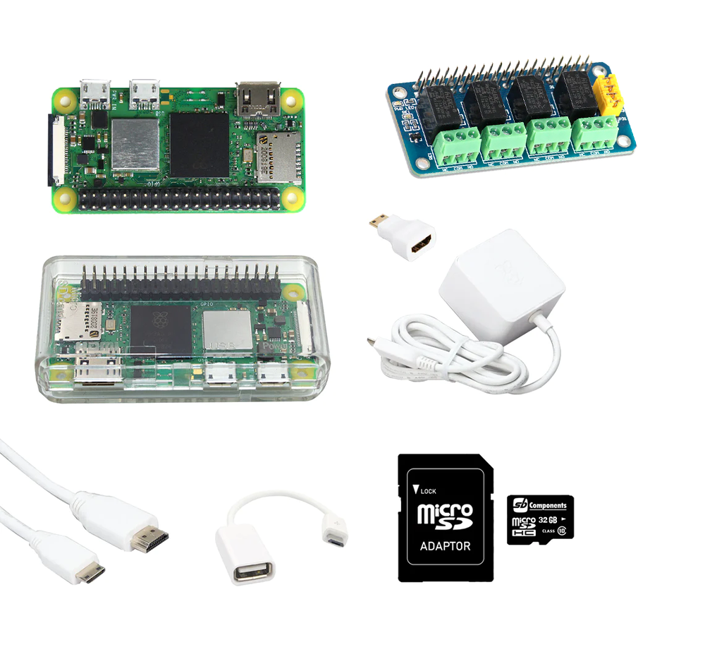 Raspberry Pi Zero 2 W kit & Relay 4 Zero Combo