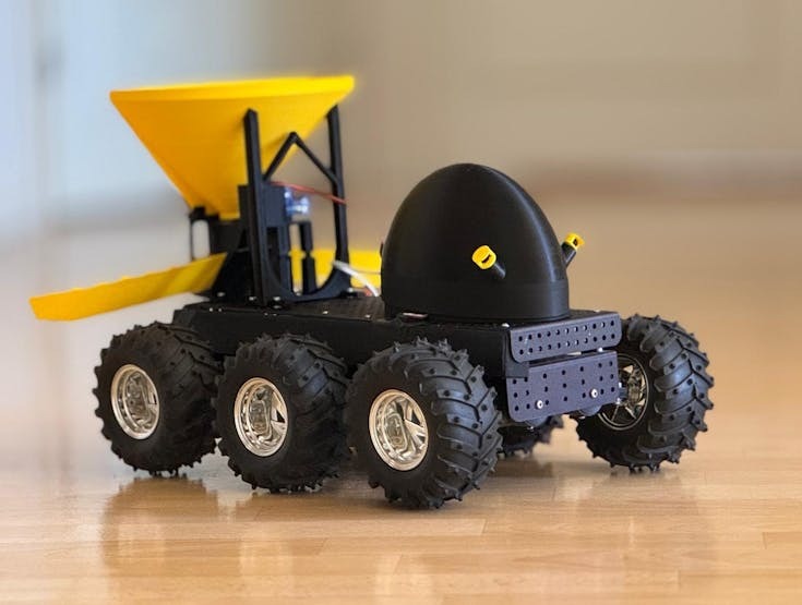 Ice‑Curing Rover “Ice Beat‑Le” – Autonomous Salt/Sand Spreader