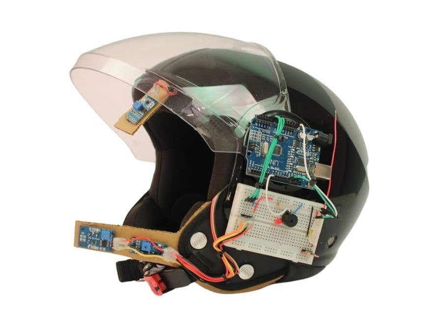 Smart Helmet with Crash Detection & Alcohol Safety via Arduino