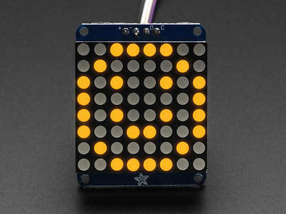 Adafruit Small 1.2" 8x8 LED Matrix with I2C Backpack - Yellow