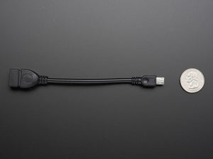 USB OTG Host Cable - MicroB OTG Male to A Female