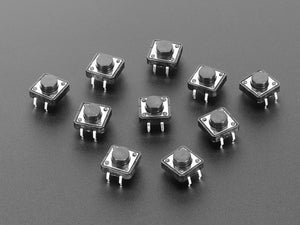 Tactile Switch Buttons (12mm square, 6mm tall) - 10 Pack