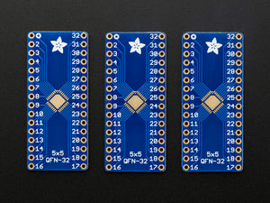 SMT Breakout PCB for 32-QFN or 32-TQFP - 3 Pack