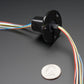 Slip Ring with Flange - 22mm diameter, 12 wires, max 240V @ 2A