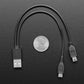 USB Cable - 8" A to Mini B Charging and Micro B Data