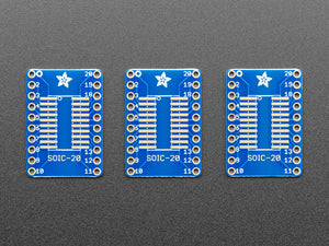 SMT Breakout PCB for SOIC-20 or TSSOP-20 - 3 Pack