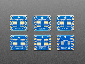 SMT Breakout PCB for SOIC-12 or TSSOP-12 - 6 Pack