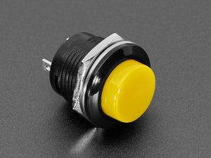 16mm Panel Mount Momentary Pushbutton - Yellow