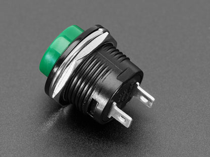 16mm Panel Mount Momentary Pushbutton - Green