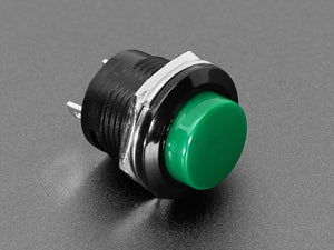 16mm Panel Mount Momentary Pushbutton - Green