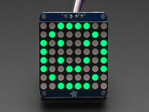 Adafruit Small 1.2" 8x8 LED Matrix with I2C Backpack - Pure Green