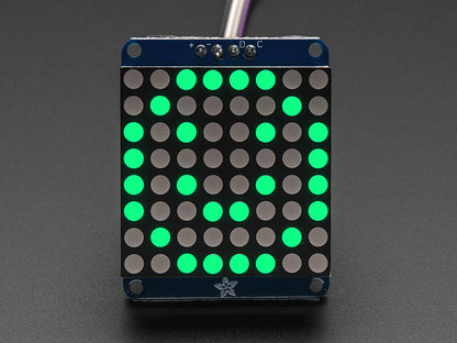 Adafruit Small 1.2" 8x8 LED Matrix with I2C Backpack - Pure Green