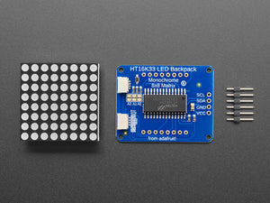 Adafruit Small 1.2" 8x8 LED Matrix with I2C Backpack - Pure Green