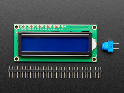 Standard LCD 16x2 Character Display - White on Blue
