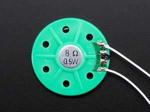 Thin Plastic Speaker with Wires - 8 Ohm 0.25W