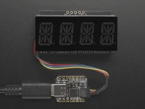 Quad Alphanumeric Display - Red 0.54" Digits with I2C Backpack - STEMMA QT / Qwiic