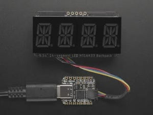 Quad Alphanumeric Display - Blue 0.54 Inch Digits with I2C Backpack - STEMMA QT / Qwiic