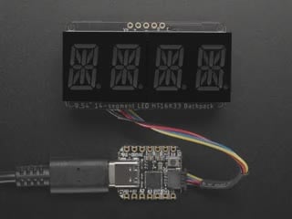 Quad Alphanumeric Display - Blue 0.54 Inch Digits with I2C Backpack - STEMMA QT / Qwiic