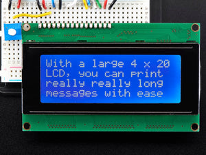 Standard LCD 20x4 Character Display - White on Blue