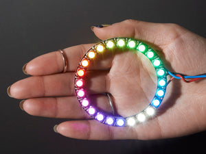 NeoPixel Ring - 24 x 5050 RGBW LEDs w/ Integrated Drivers - Cool White - ~6000K
