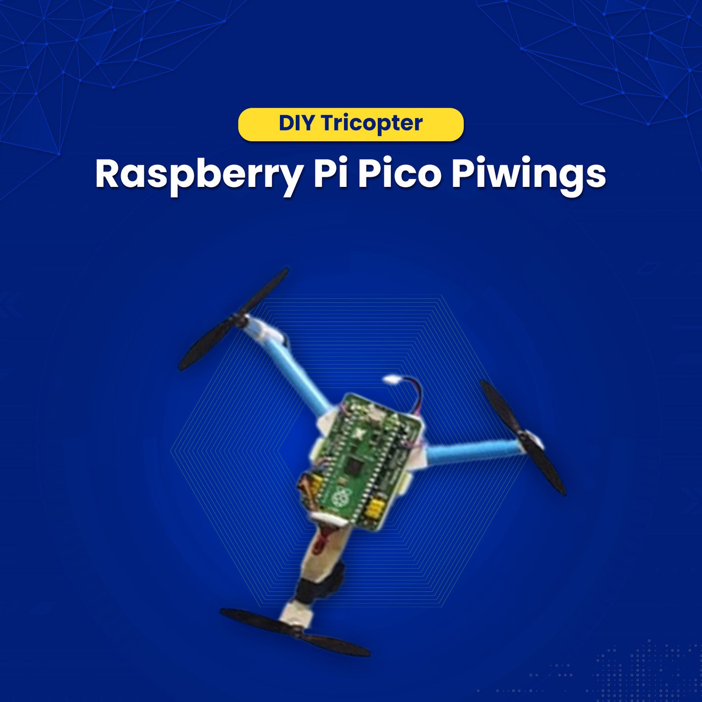 PiWings Tricopter - Innovative Educational Drone Kit with Raspberry Pi Pico Flight Controller