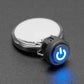 Mini Illuminated Momentary Pushbutton - Blue Power Symbol