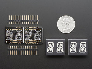 Adafruit 0.54" Quad Alphanumeric FeatherWing - Yellow/Green