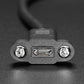 Panel Mount Extension USB Cable - Micro B Male to Micro B Female