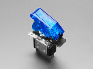 Illuminated Toggle Switch with Cover - Blue