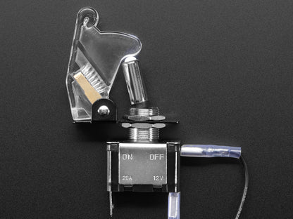 Illuminated Toggle Switch with Clear Cover - White LED