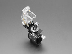 Illuminated Toggle Switch with Clear Cover - White LED