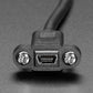 Panel Mount Extension USB Cable - Mini B Male to Mini B Female