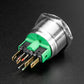 Rugged Metal Pushbutton - 22mm 6V RGB Momentary