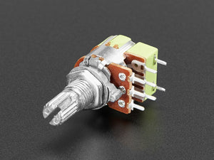 Panel Mount 10K Dual Logarithmic Potentiometer with On-Off Switch