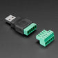 USB-A Male Plug to 5-pin Terminal Block