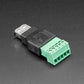 USB-A Female Socket to 5-pin Terminal Block Adapter