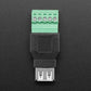 USB-A Female Socket to 5-pin Terminal Block Adapter