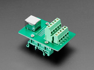 DIN Rail RJ-45 To Terminal Block Adapter - Right Angle Jack