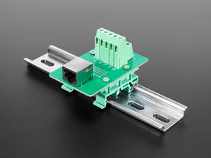 DIN Rail RJ-45 To Terminal Block Adapter - Right Angle Jack