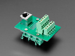 DIN Rail RJ-45 To Terminal Block Adapter - Vertical Jack
