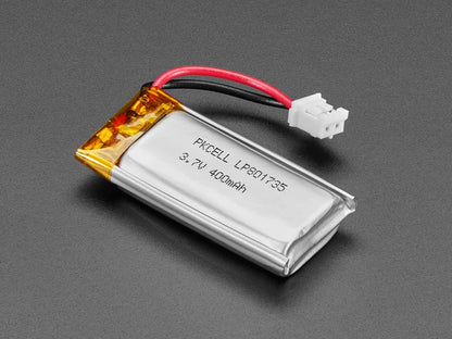 Lithium Ion Polymer Battery - 3.7V 400mAh Ideal For Feathers