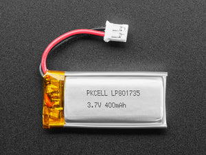 Lithium Ion Polymer Battery - 3.7V 400mAh Ideal For Feathers