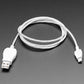 USB Micro B Cable with Blue and Red LEDs - 1 Meter
